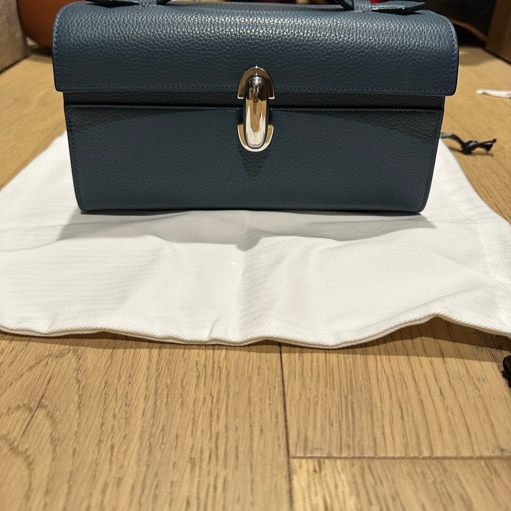 Elegant Blue Leather Handbag